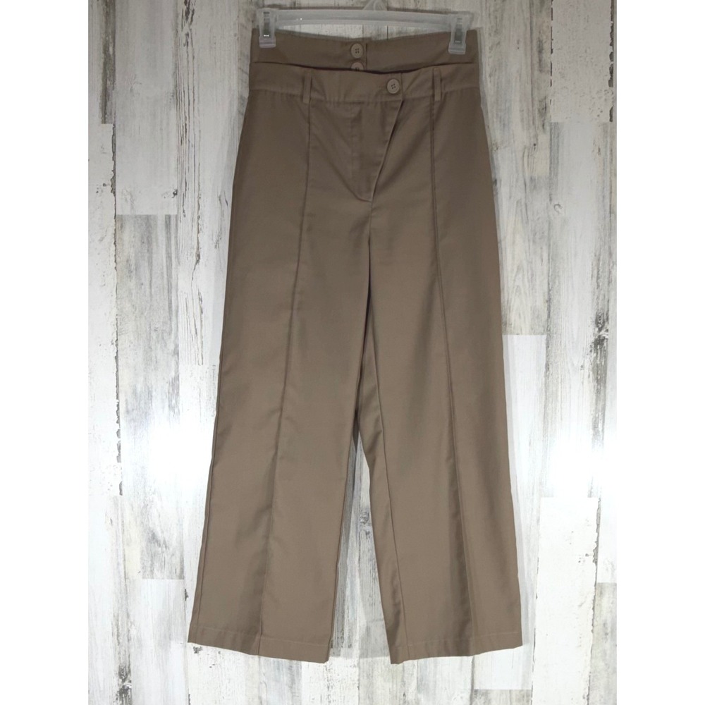 AEL AmyEnjoyLife‎ Trousers Medium (28x27) Khaki High Rise Wide Leg Front Seam